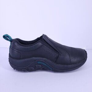 Merrell Shoes Womens 5.5 Jungle Moc Slip On Sneaker Black Leather Comfort J55992